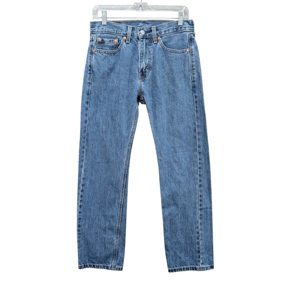 Levi's 505 Regular Fit Jeans Men's Size 29x30 Blue Light Wash Denim Pants Cotton - Picture 1 of 9